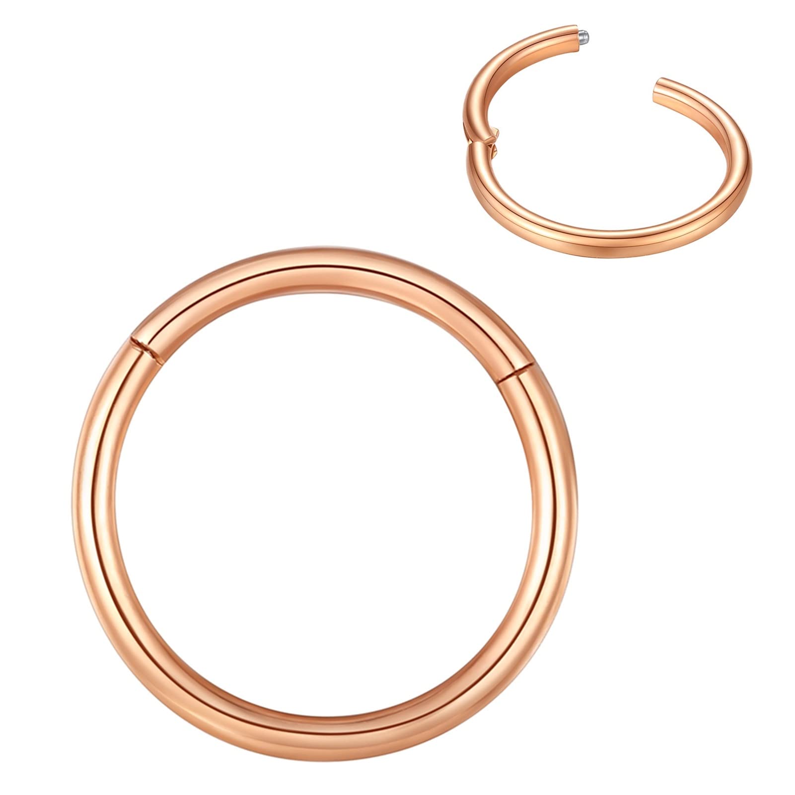 BLESSMYLOVE Nasenring Hoop 316L Chirurgenstahl Knorpelohrring Septum Clicker Ring 0,8 mm 1,0 mm 1,2 mm 1,6 mm 2,0 mm Edelstahl Klappbarer Segmentring Lippenring Conch Daith Helix Rook Tragus Lobe Snug Ear Body Piercing Schmuck