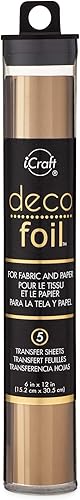 iCraft Hojas de transferencia de papel de aluminio Deco 6 "X12" 5Pkg-Bronce