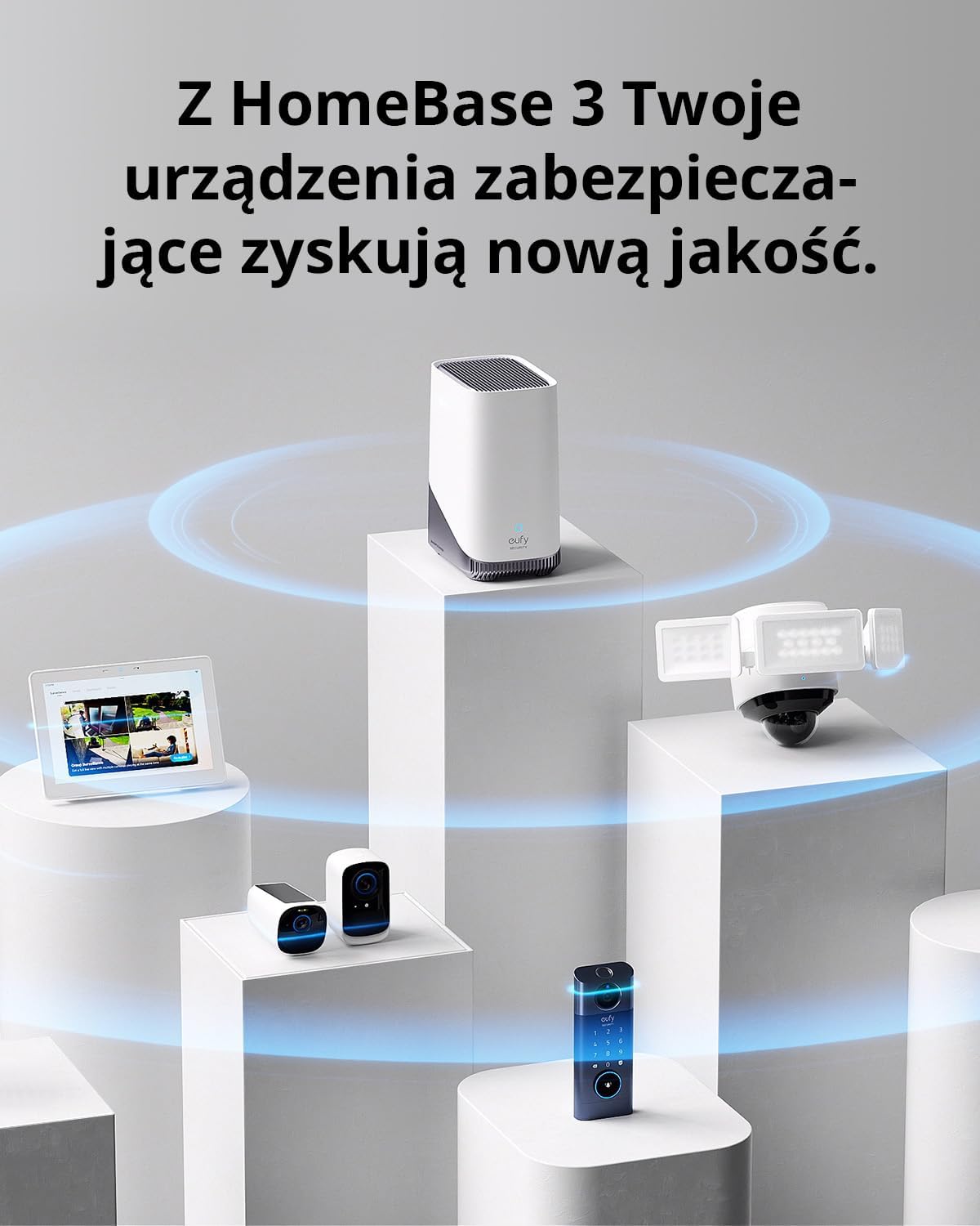 eufy Security S380 HomeBase (HomeBase 3), eufy Edge Security Center, lokalna pamięć masowa z możliwością rozbudowy do 16 TB, kompatybilność produktów, zaawansowane szyfrowanie(odnowiona)