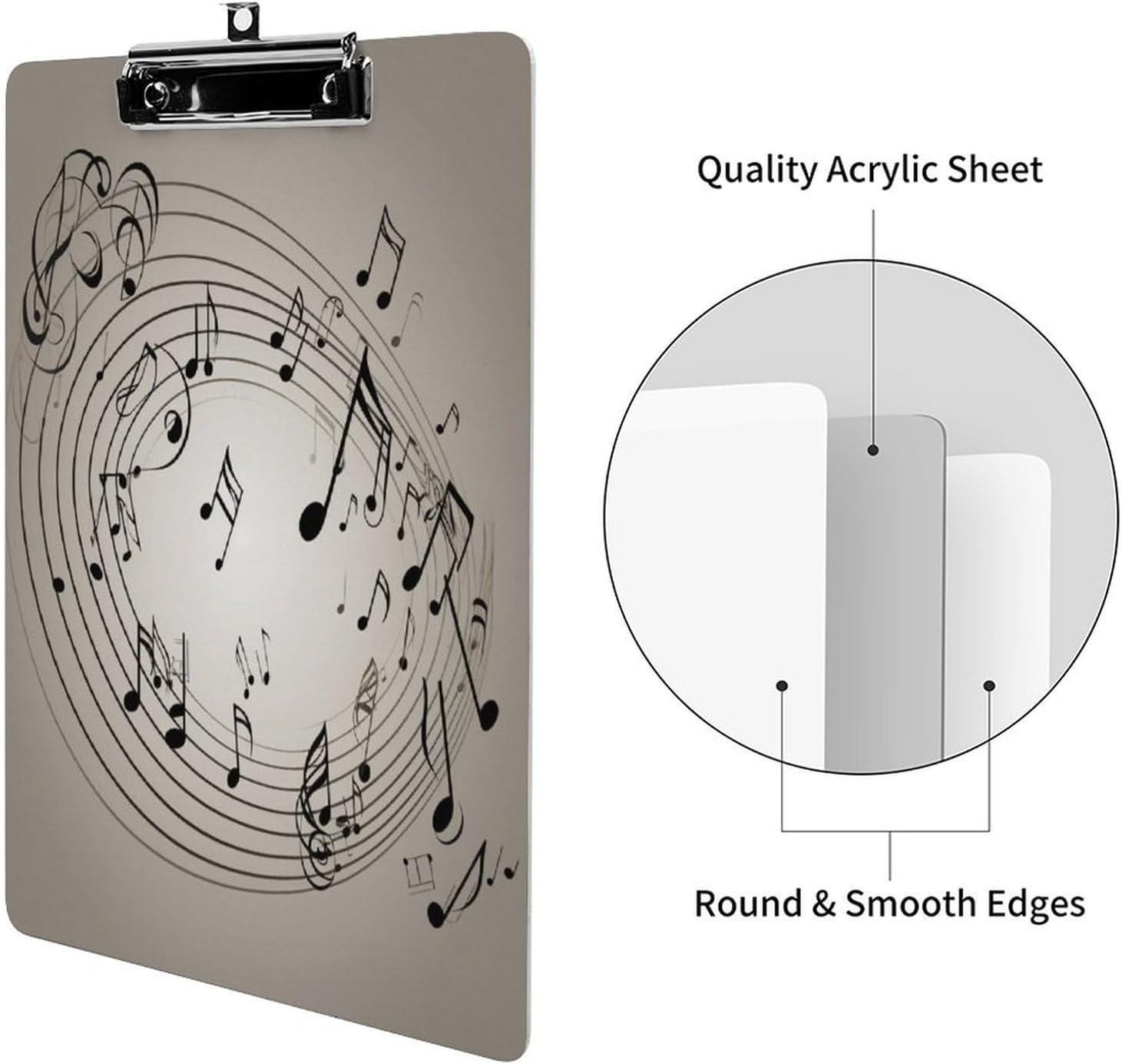 Music Note Wall A4 Plastic Clipboard, Letter Size for Office image 3