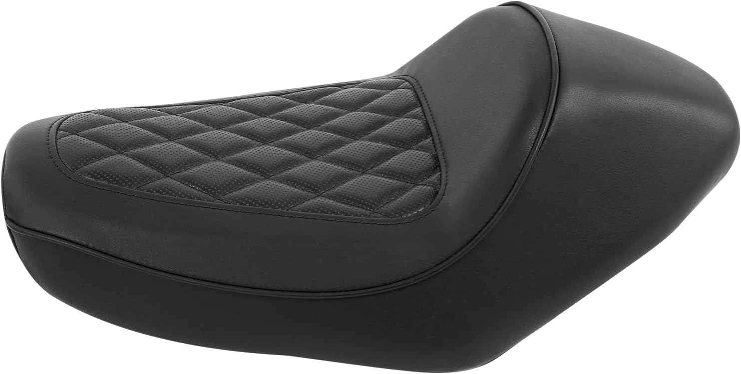 C.C. RIDER Driver Solo Cushion Seat - Motorcycle Solo Seat Cushion Spring Mounting Bracket Kit Fit for Harley Sportster XL883 XL1200 Forty-Eight 2010-UP, Black