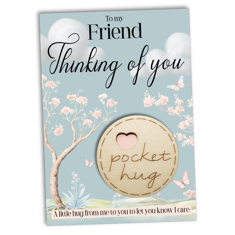 Maise & Rose Thinking Of You Pocket Hug For Friend | Thinking Of You Gift | Sympathy Gift | Comforting Gift | A Little Pocket Hug Token For Friend | TOYF