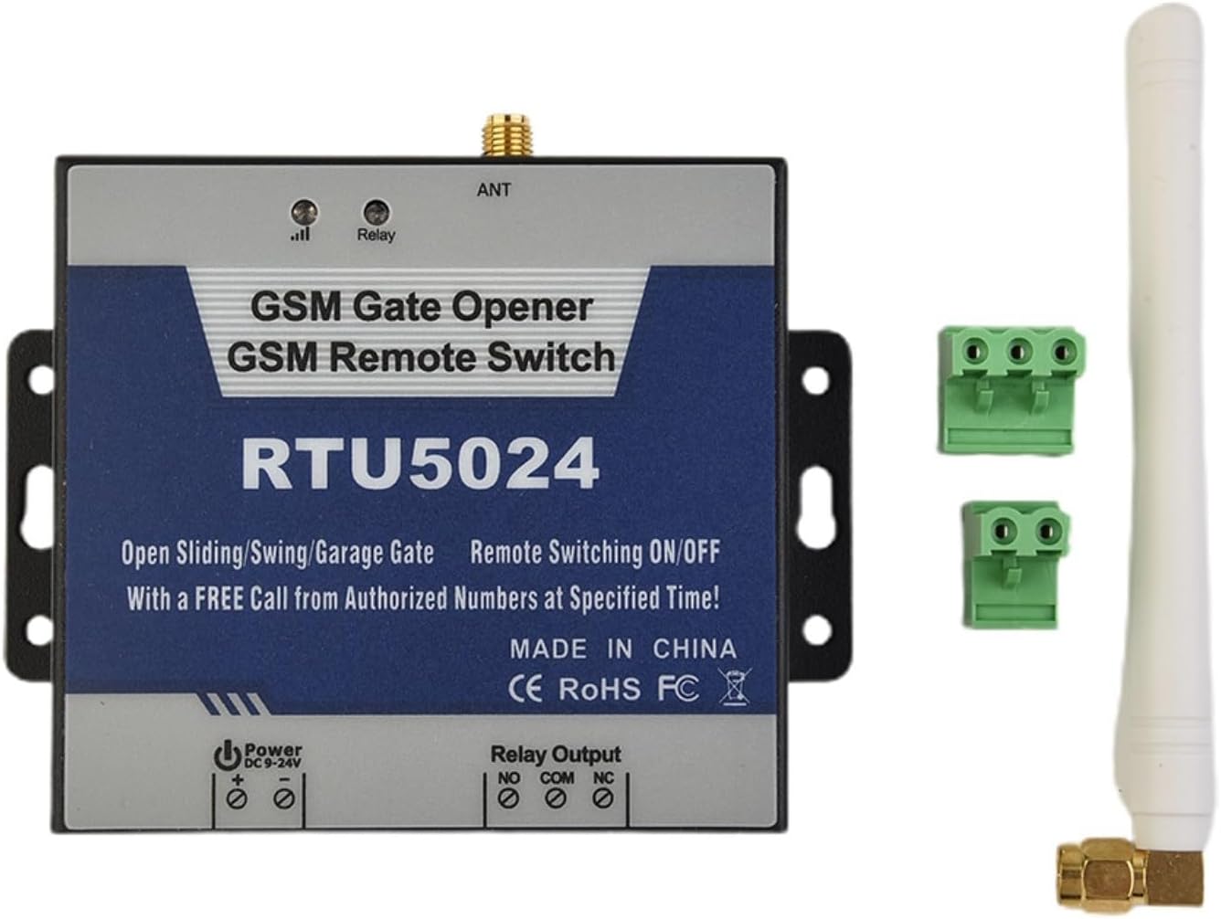 GSM Gate Opener, RTU5024 GSM Door Opener Relay Switch For Remote Access Control Of Garage Doors, Barriers, Programmable Via Phone Call ﻿