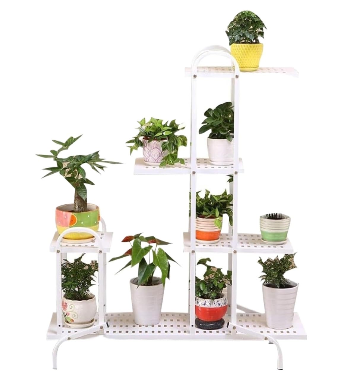 CVdrtyED Plant Stand Shelf Flower Stands 4 Tier Potted Rack Fleshy Stand Wrought Iron Standing Storage Organizer Flowers Rack
