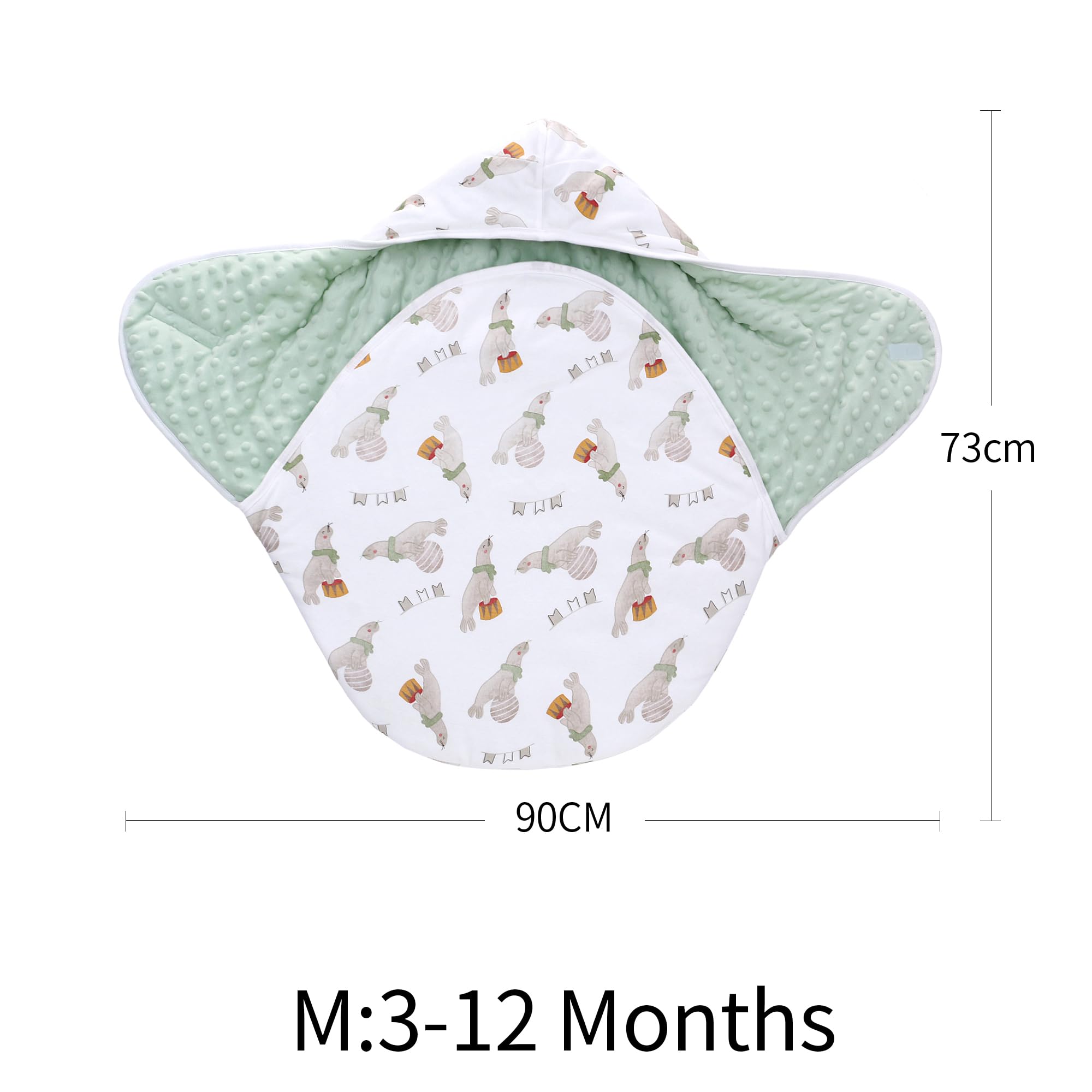 Miracle Baby Couverture D'emmaillotage Hiver Bébé, Chancelière Universelle, Couverture Enveloppante Bébé pour Poussette, Siège Auto, 3-12 Mois, Lion De Mer