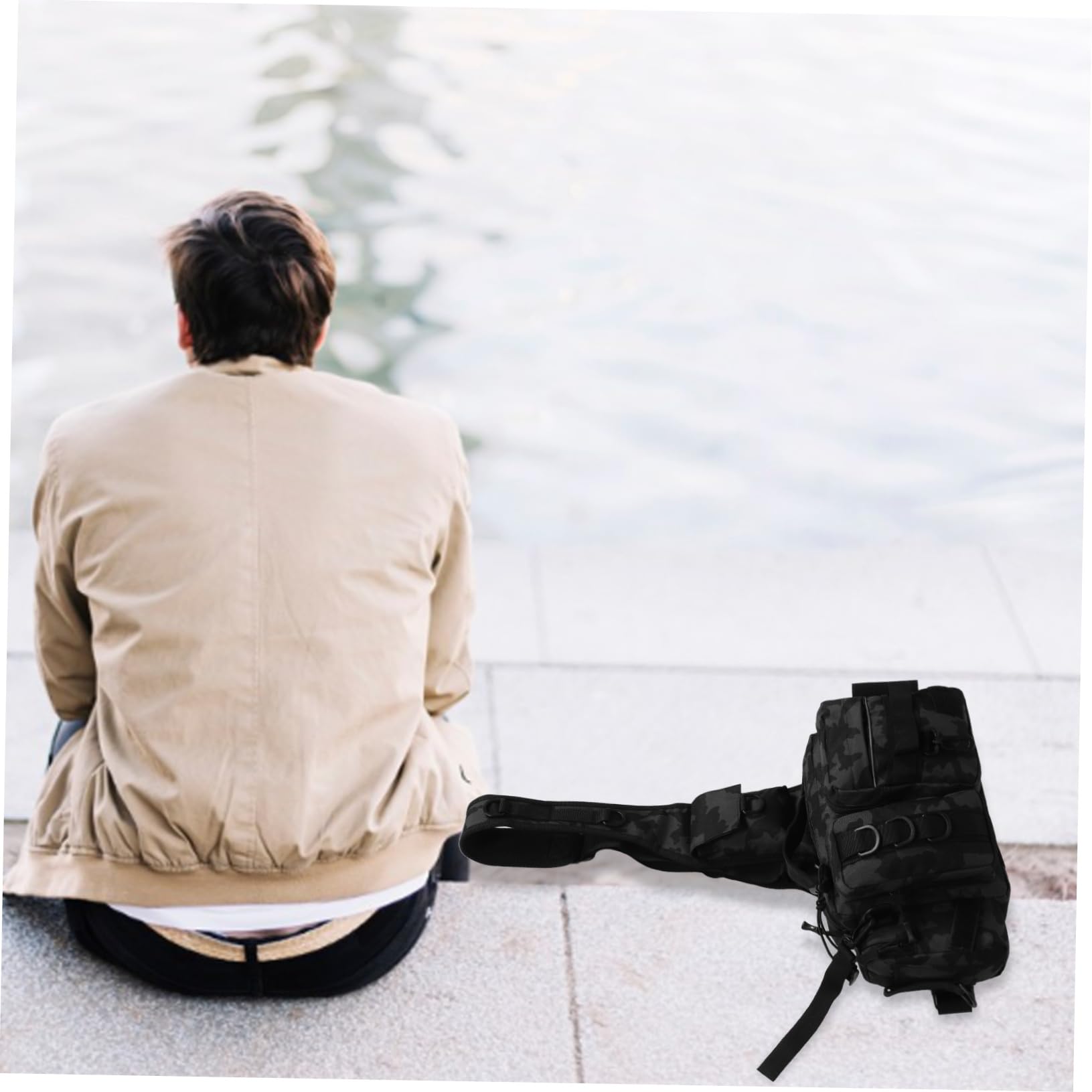 Torba Wędkarska Crossbody z Uchwytem Sprzęt Lekka Torba Ramię Plecak Do Przechowywania Akcesoriów Wędkarskich Idealna Do Wędkowania Pieszych Wędrówek i Biwakowania