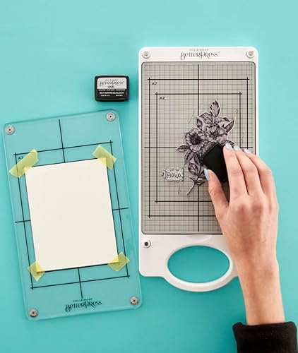 Miniatura 3 de Spellbinders BetterPress - Sistema de impresión tipográfica que incluye sistema, placas de prensa exclusivas, mini almohadilla de tinta negra, 15