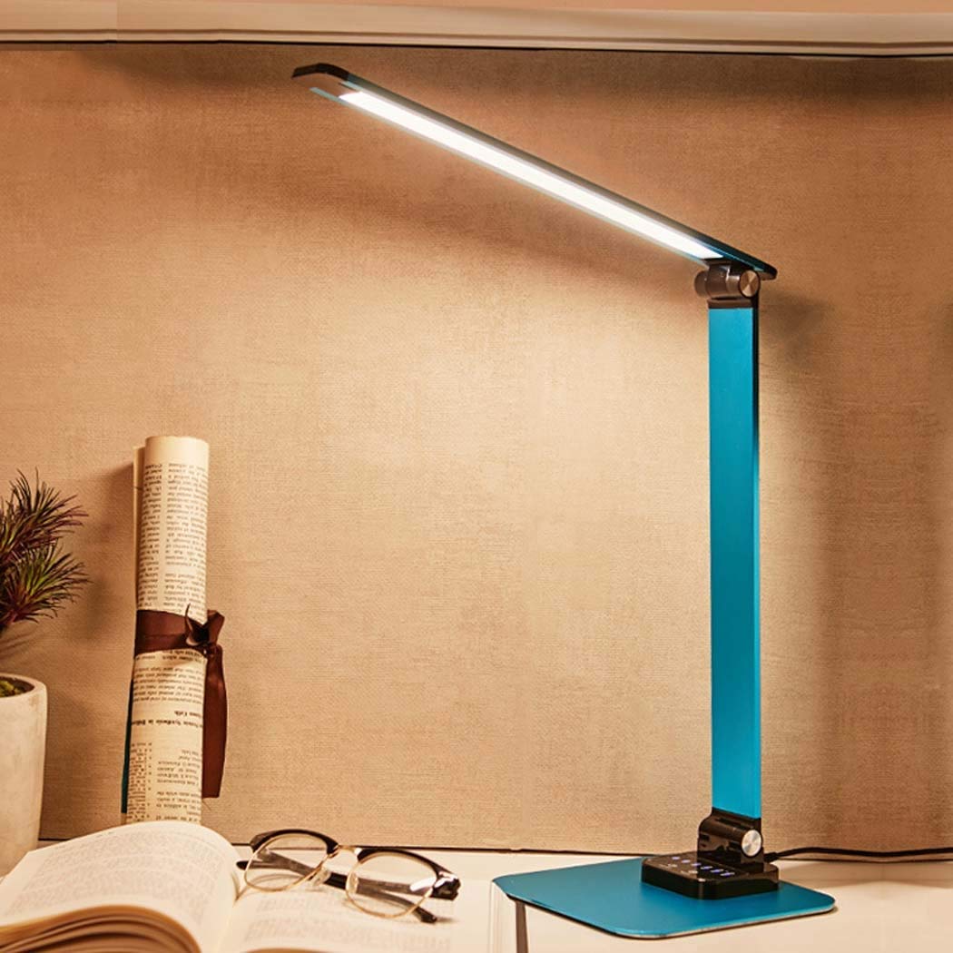 Lampa biurkowa LED Składana lampka LED do pielęgnacji oczu 3 tryby kolorów X 6 poziomów Ściemniacz Sterowanie dotykowe Lampy stołowe do biura W domu Czytanie Praca naukowa
