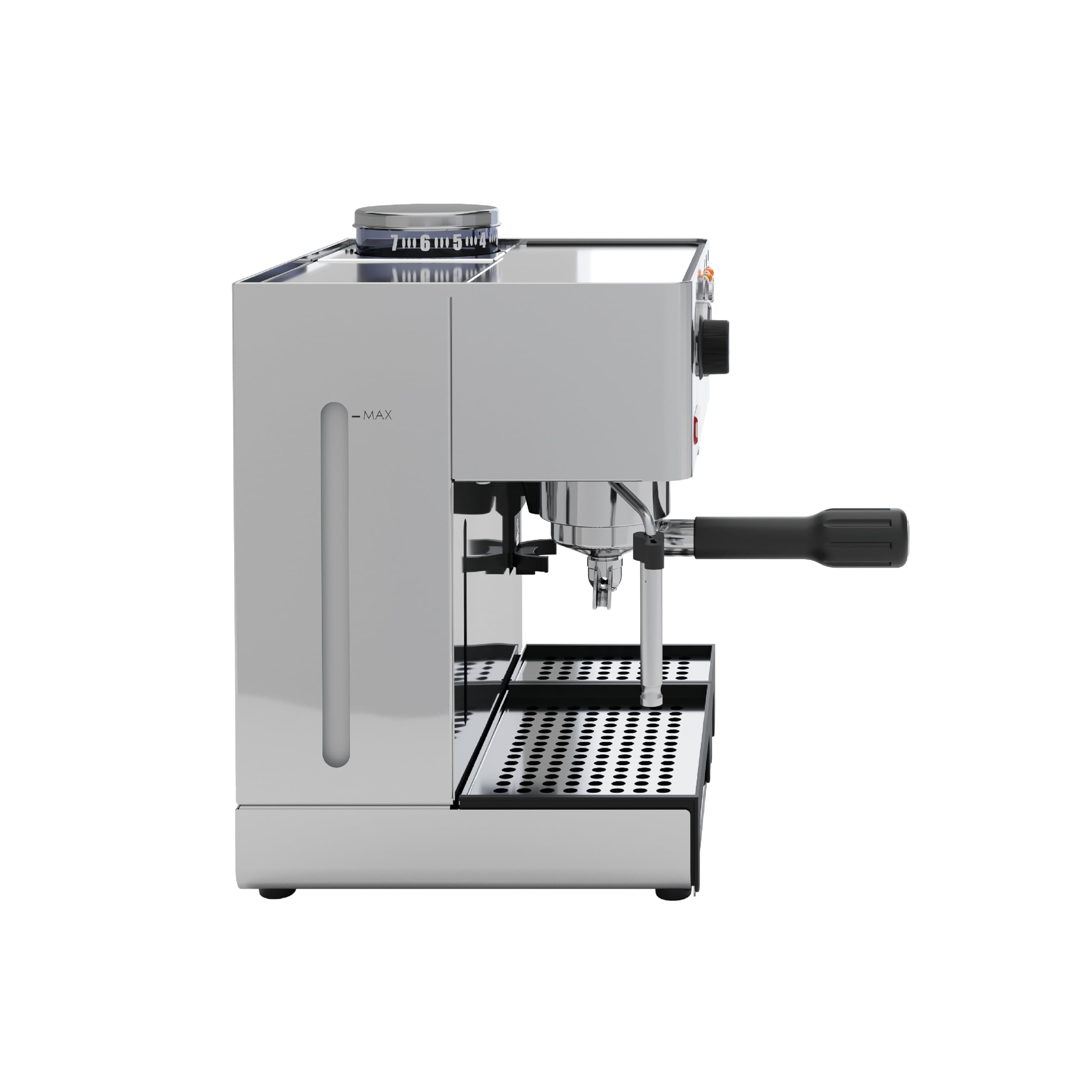 Lelit Anita Machine à Café - Avec Moulin à Café Intégré & Mousseur à Lait - PL042EM - Acier Inoxydable Poli - Argent