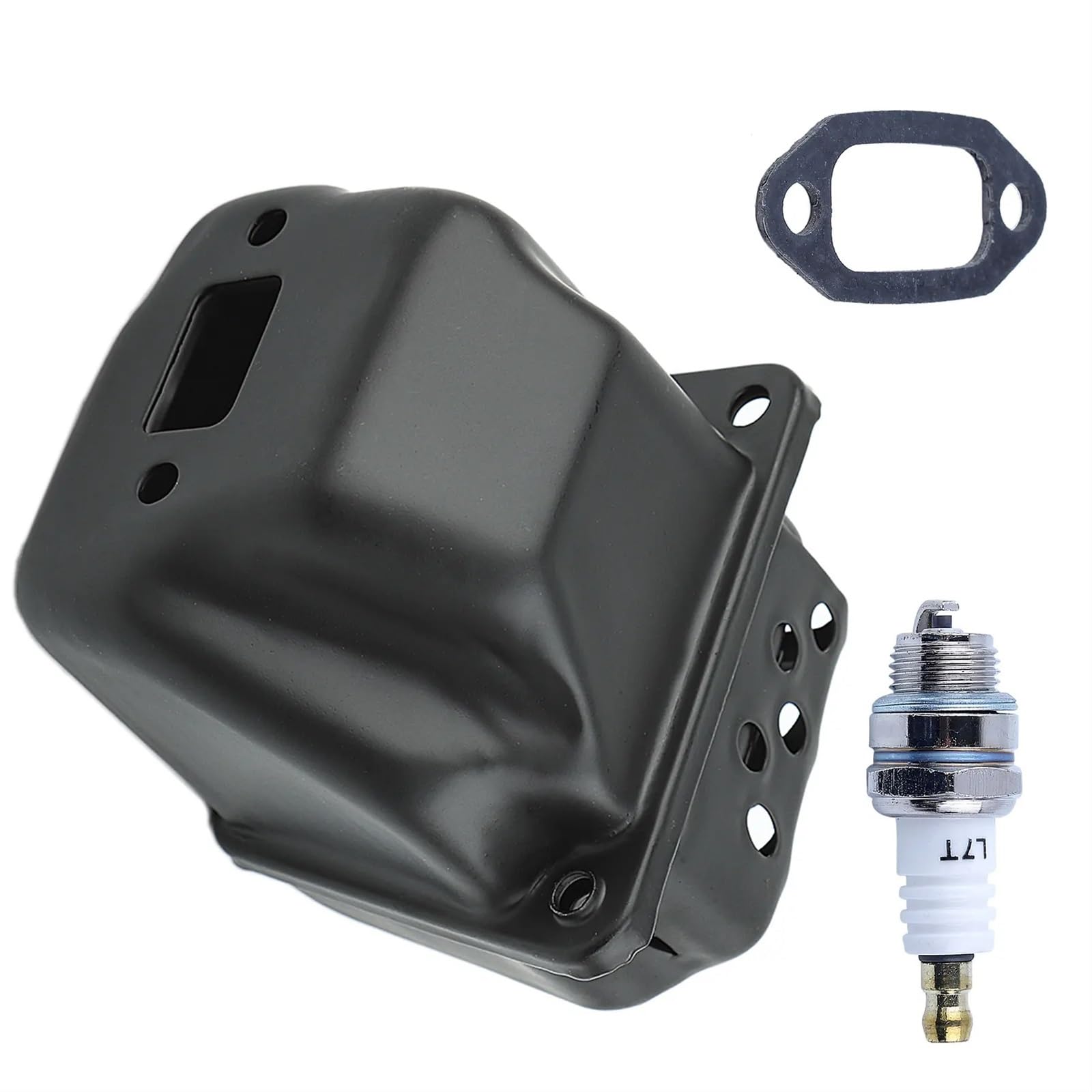 DUNLAP Zestaw uszczelek tłumika wydechowego pasuje do piły łańcuchowej Stihl 024 026 026 Pro MS260 MS 260 PRO ze świecą zapłonową wymień 11211400606