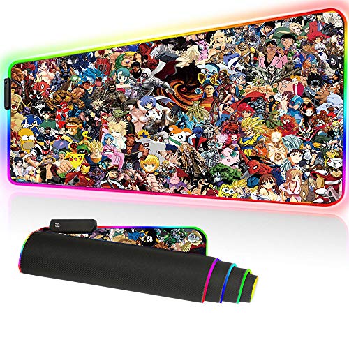 Black Friday - 40% OFF Aimetech RGB Mouse Pad, Led Gaming Mouse Pad Oversized Glowing Mat Colorful Soft Mat for Mice Computer Keyboard with Non-Slip Rubber Base Water-Resistant 35.4×15.7 inches (90x40 rgduoren)