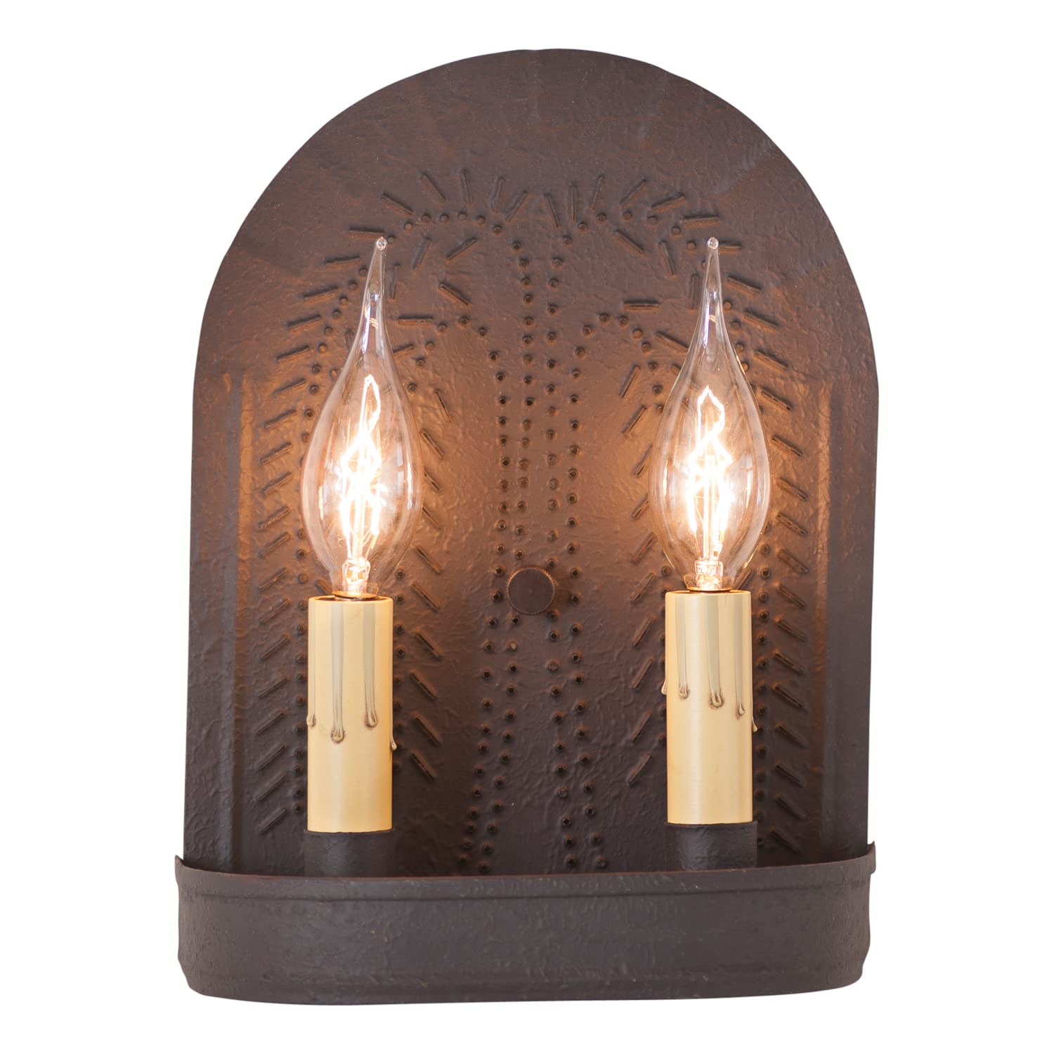 9WLWBK, Double Sconce with Willow in Textured Black, Rustic Country Lighting