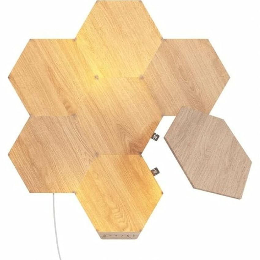 Immagine del prodotto Nanoleaf Elements Starter Kit, 7 Esagoni Luminosi LED Effetto Legno Smart - Applique da Parete Interno Modulari, Luci Led Dimmerabile WiFi, Funziona con Alexa, Sincronia Musicale, Decorazioni Casa