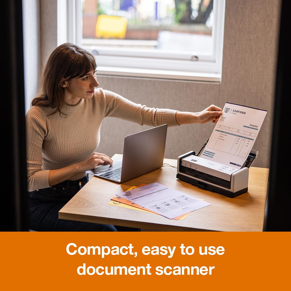 Brother ADS1300 Portable Document Scanner|20 sheet ADF |ID card slot |USB type C |OCR and PDF software included | UK Plug — view 4