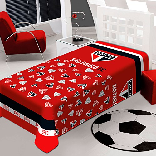 Manta Soft São Paulo JolitexBranco/Preto/Vermelho Poliéster