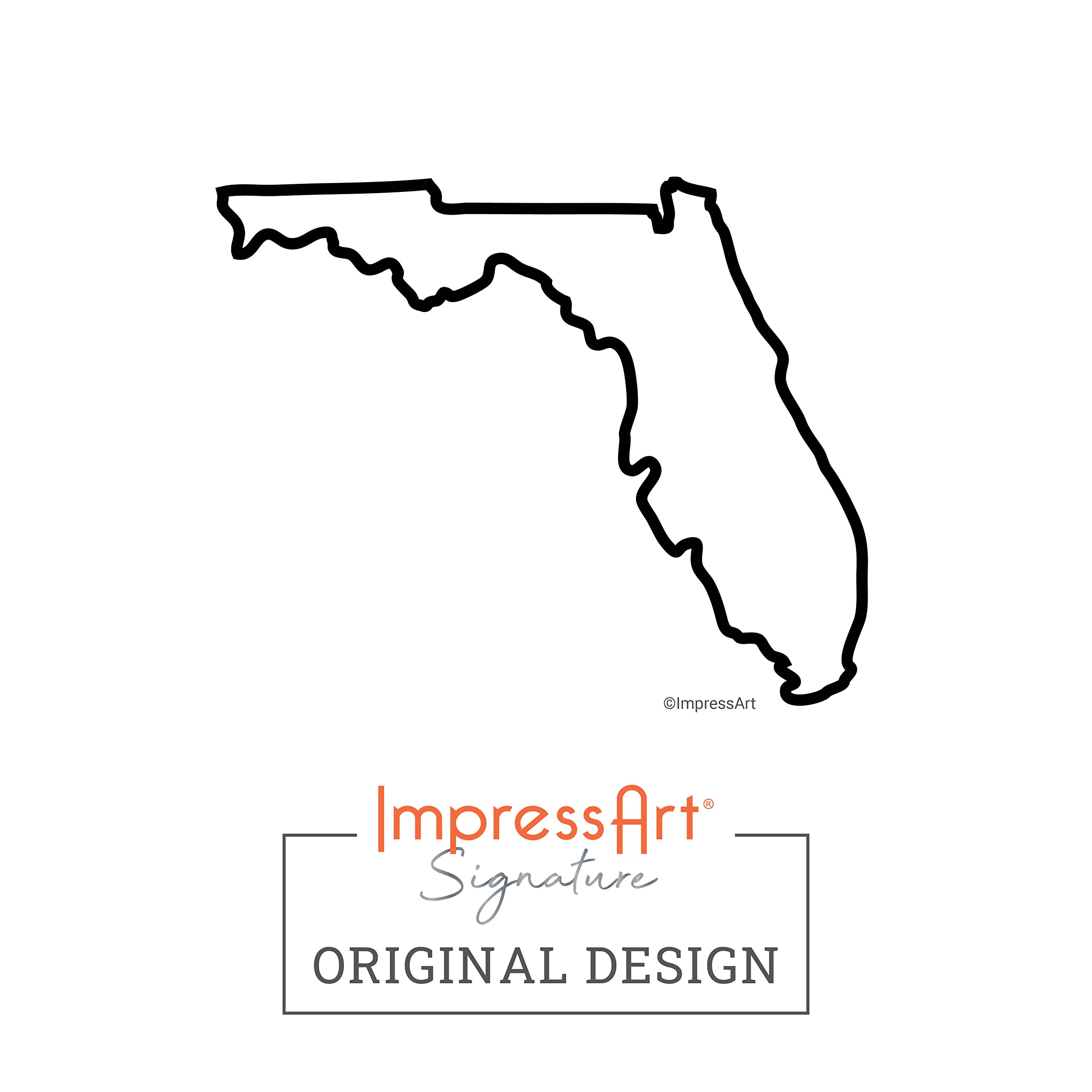 ImpressArt - Florida US State Metal Stamp for DIY Projects Crafts & American Steel Punch Jewelry Making (6mm)