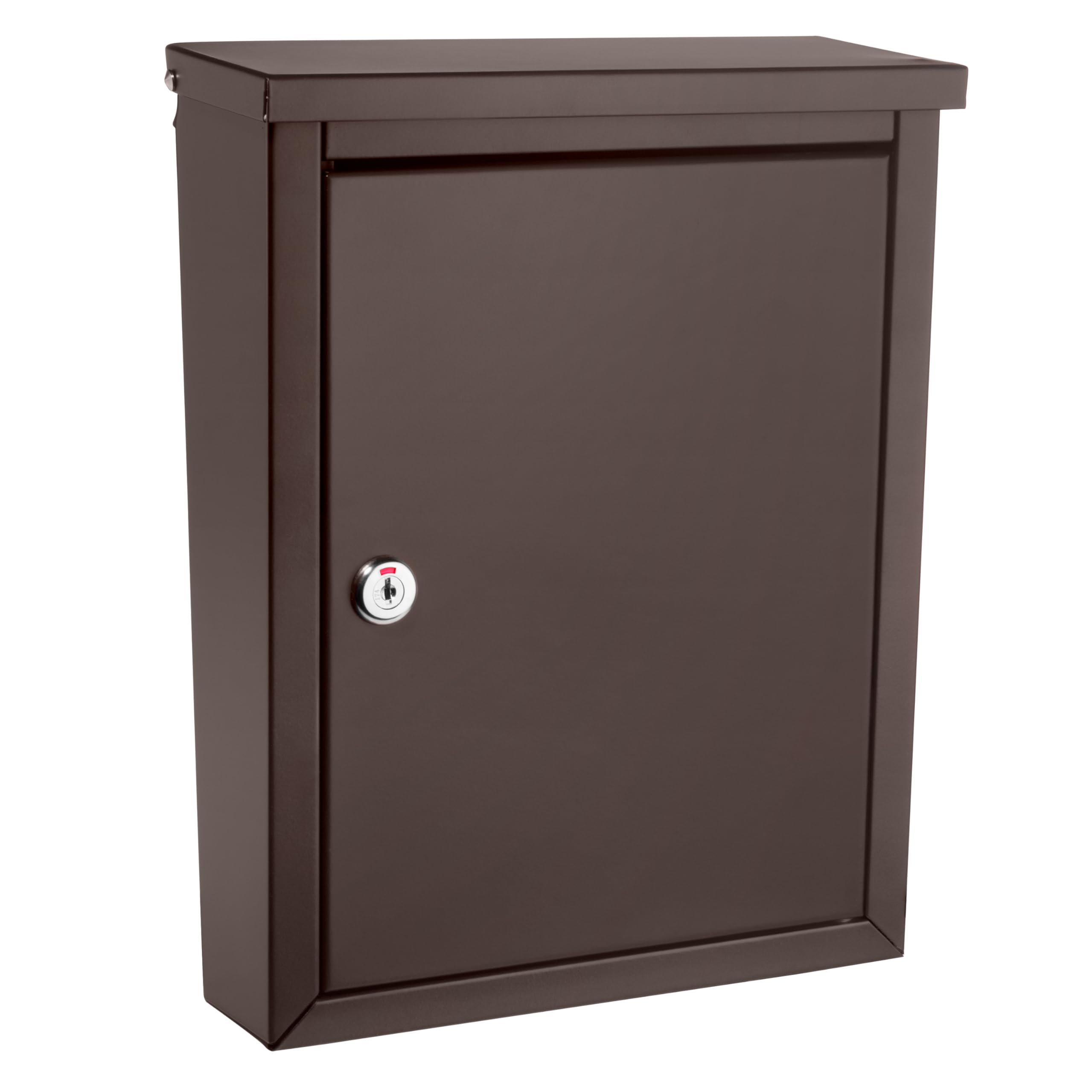 Chelsea™ Locking, Vertical Wall-Mounted Mailbox for Outside, Metal Galvanized Steel Small Mail Box with Lock and Key Drop Box, Rubbed Bronze