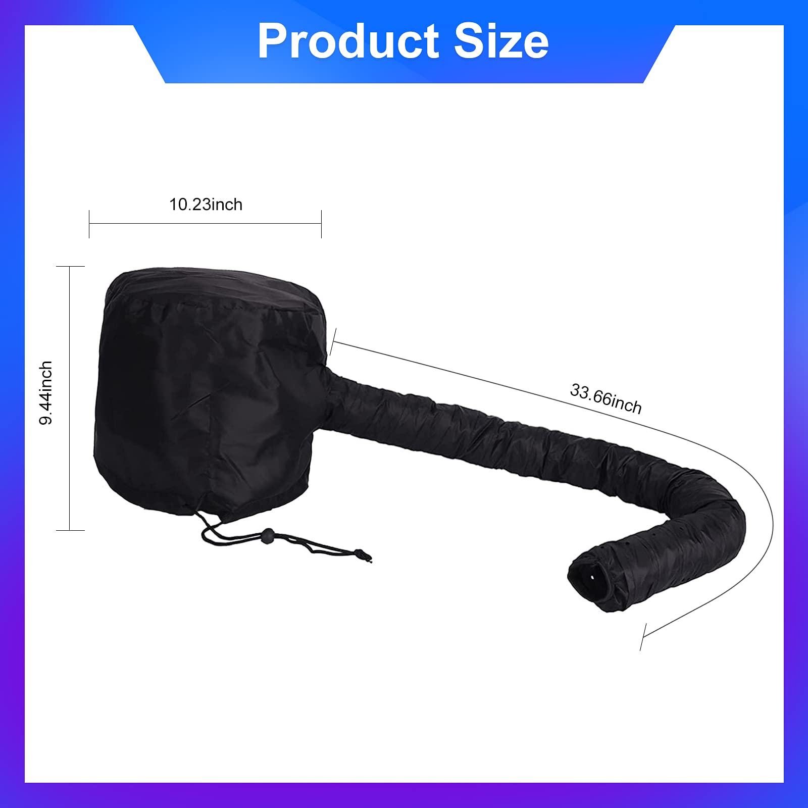 Accesorio de secador de pelo suave con manguera, acelera el secado completo del cabello, no daña el cabello, fácil de usar, adecuado para todas las formas de cabeza 5