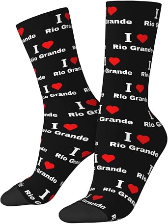 I Love Rio Grande Socks For Men Women Sport Crew Athletic Running Wicking Socks