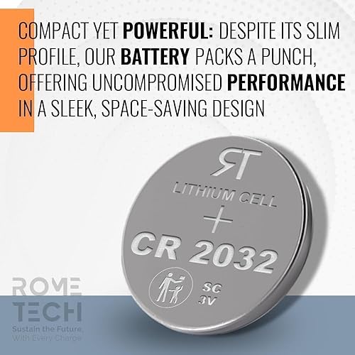 Miniatura 4 de Rome Tech Batería CR2032 de repuesto compatible con KIZEN Therm-W-Blu, Termómetro de alimentos ImSaferell DT-68 para cocinar, parrilla, horno,