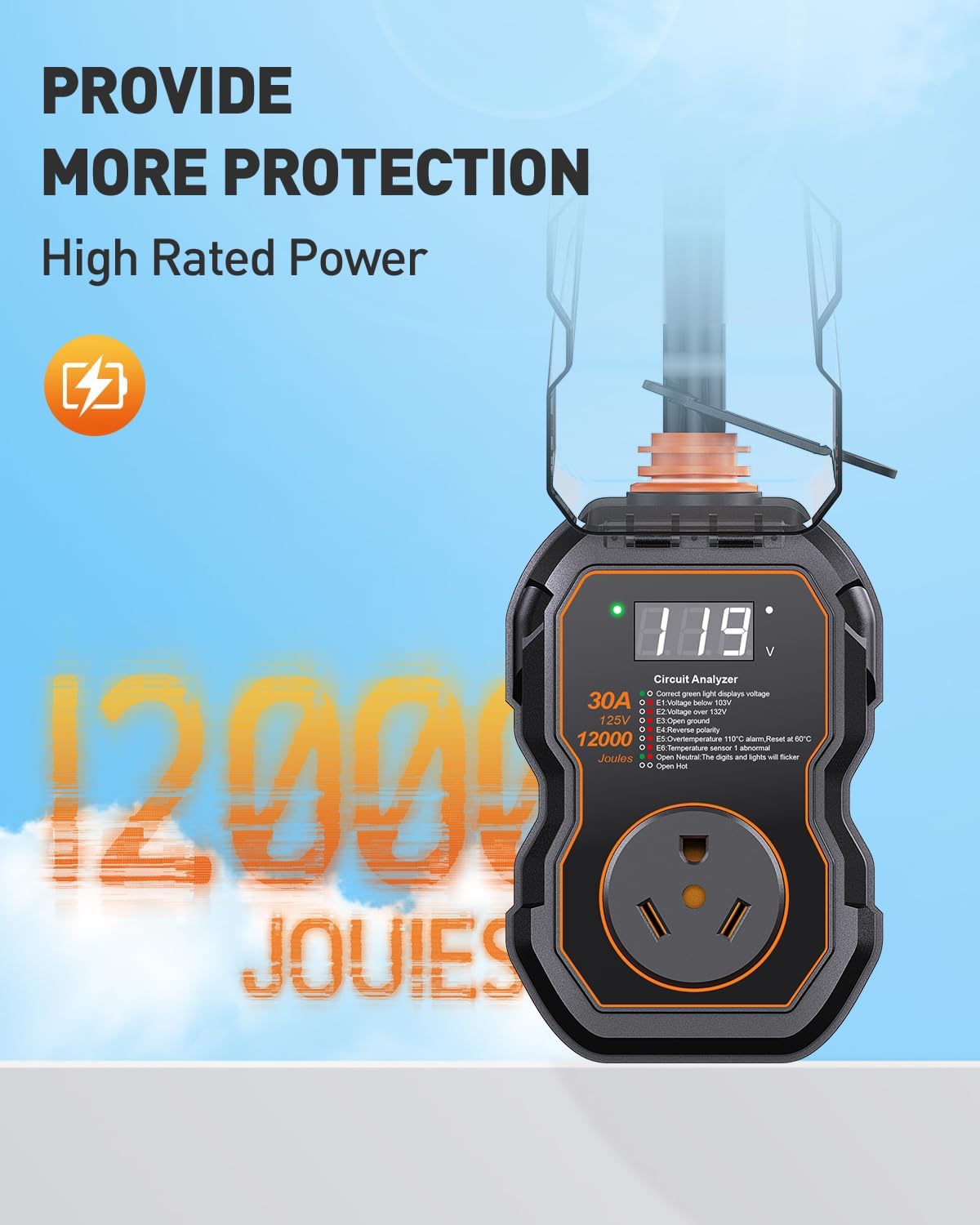 GEARGO RV Surge Protector with 12000 Joules protection