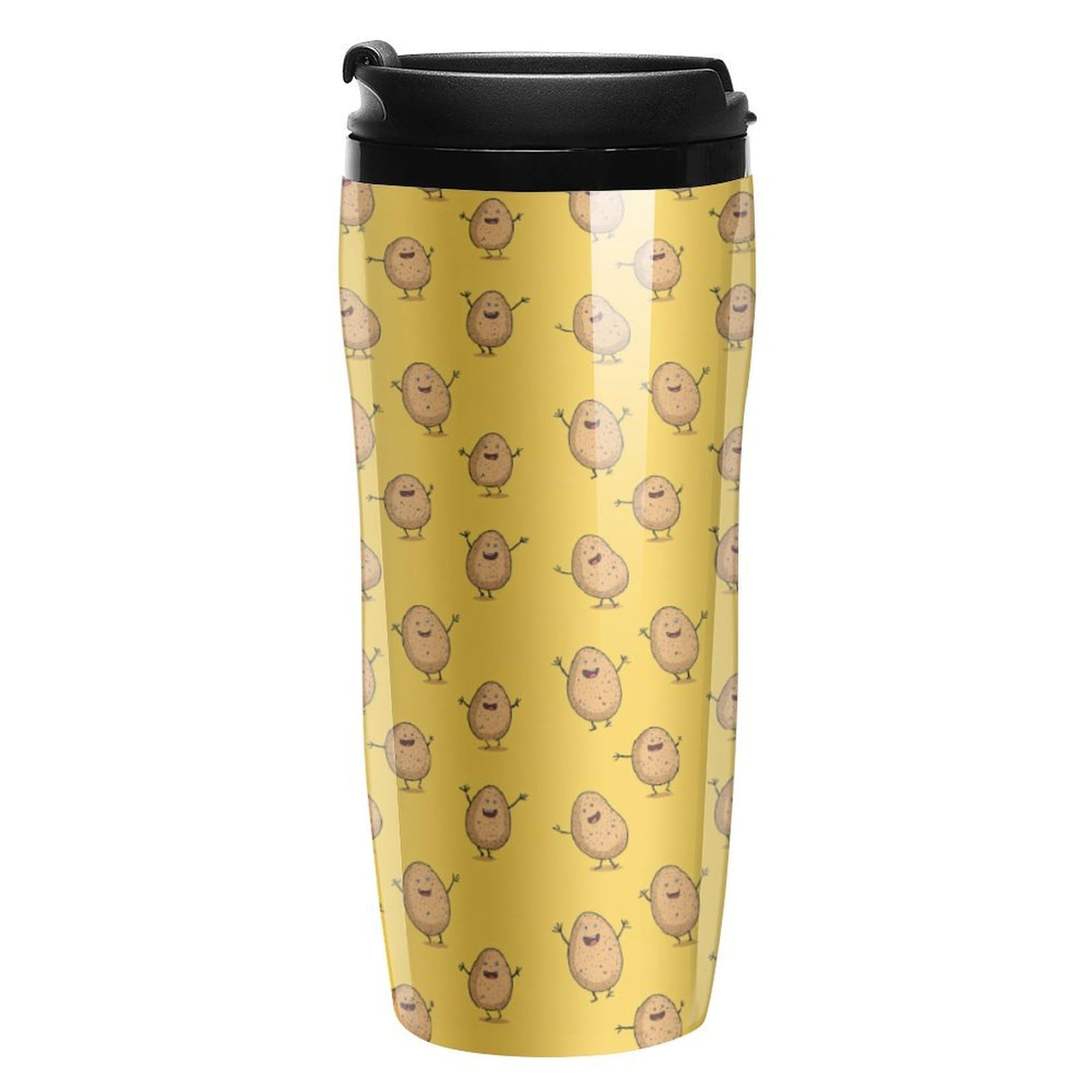 Tasse à café de voyage, isotherme réutilisable pour l'extérieur, motif pommes de terre mignonnes, parfaite pour les boissons chaudes ou froides, écologique et durable