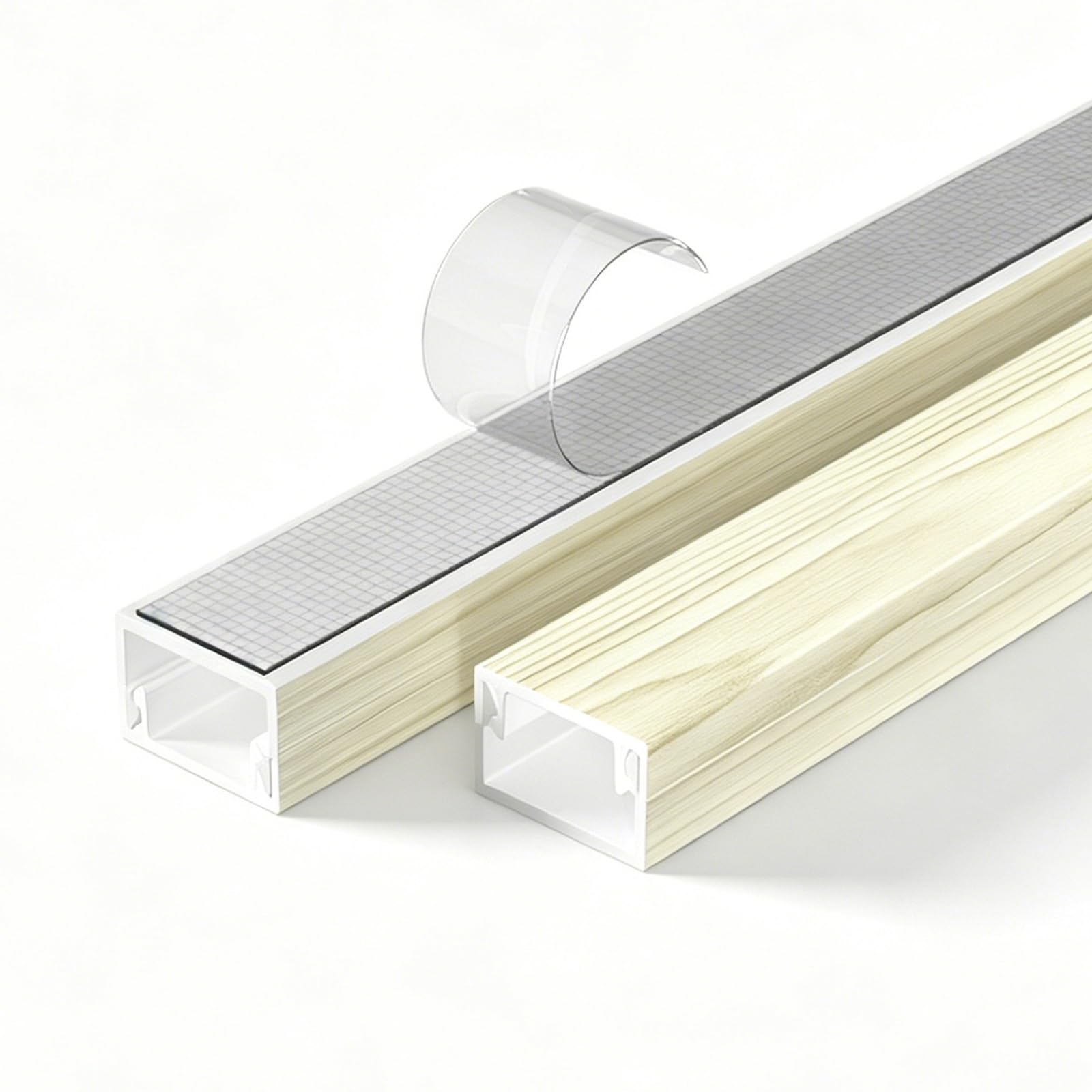 Cache Cable TV Mural Autocollants en PVC de 100cm Goulotte Passe Cable Range Cable pour La Maison, Le Bureau ou L'extérieur(Beige,2.4cm/0.9in)