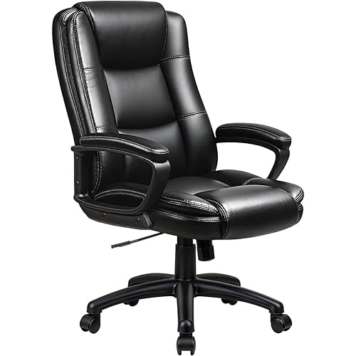 OFIKA Home Office Chair, 400LBS Big and Tall Computer Chair Heavy Duty Design, Ergonomic High Back Cushion Lumbar Back Support, Adjustable Executive Leather with Armrest