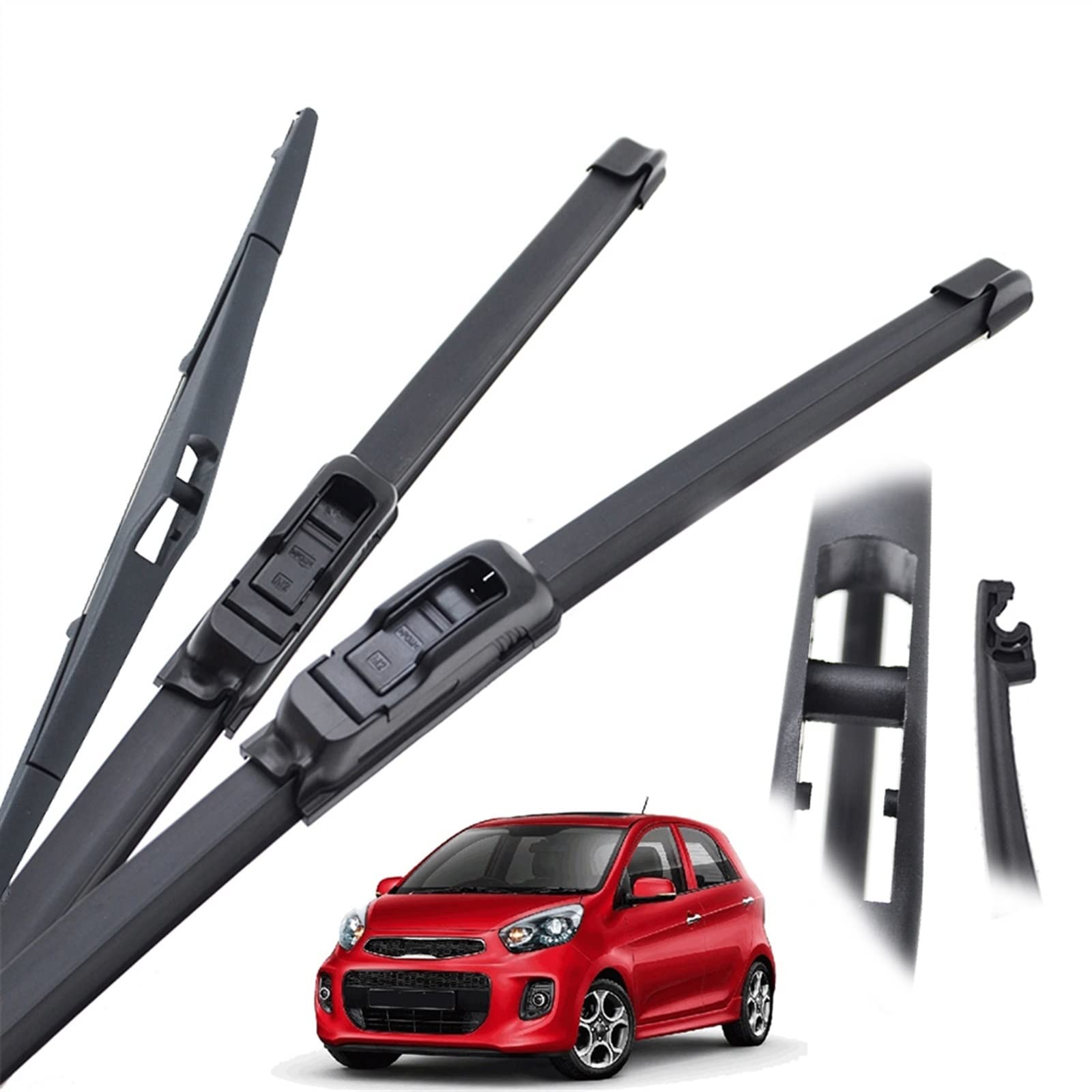 Auto Tergicristallo Auto Parabrezza Parabrezza Tergicristallo Lame Accessori Anteriore Lunotto Posteriore Per Kia Per Picanto TA MK2 2011 2012 2013 2014 2015 2017