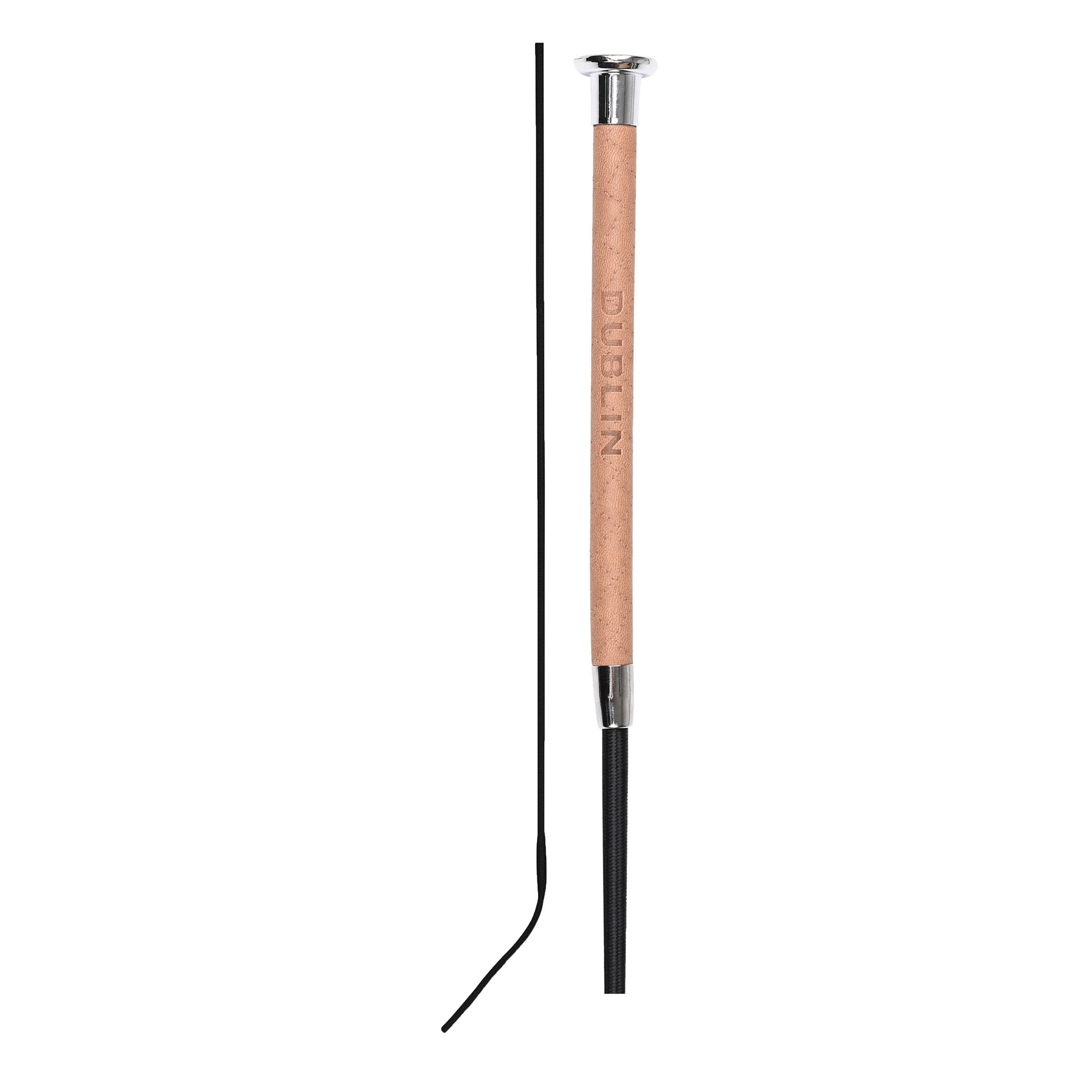 Dublin Fancy Stitch Leather Dressage Whip, Brown, 110cm