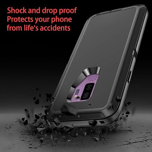 Miniatura 4 de I-HONVA Funda para Galaxy S9 Plus a prueba de golpes, a prueba de polvo y caídas, 3 capas de protección de cuerpo completo sin protector de