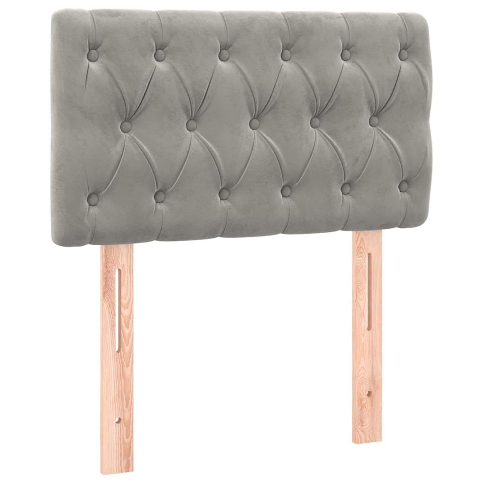 Gecheer Testiera Grigio Chiaro 80x7x78/88 cm in Velluto, Testiera del Letto Singolo e Matrimoniale, Spalliera Letto Imbottita, Design Trapuntato