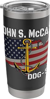 USS John S. McCain DDG-56 Destroyer Veterans Father Grandpa Stainless Steel Insulated Tumbler