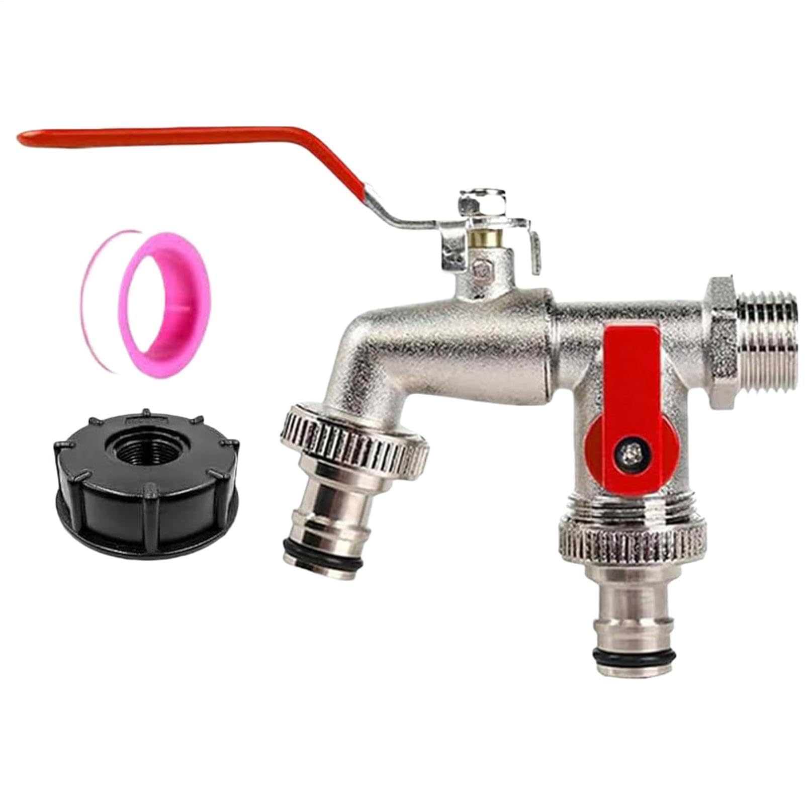 Btgpmwld Red Hose Splitter 2 Way, 2 Way Garden Hose Splitter With Non-Slip Button For Car Washing And Irrigation, Multicolor