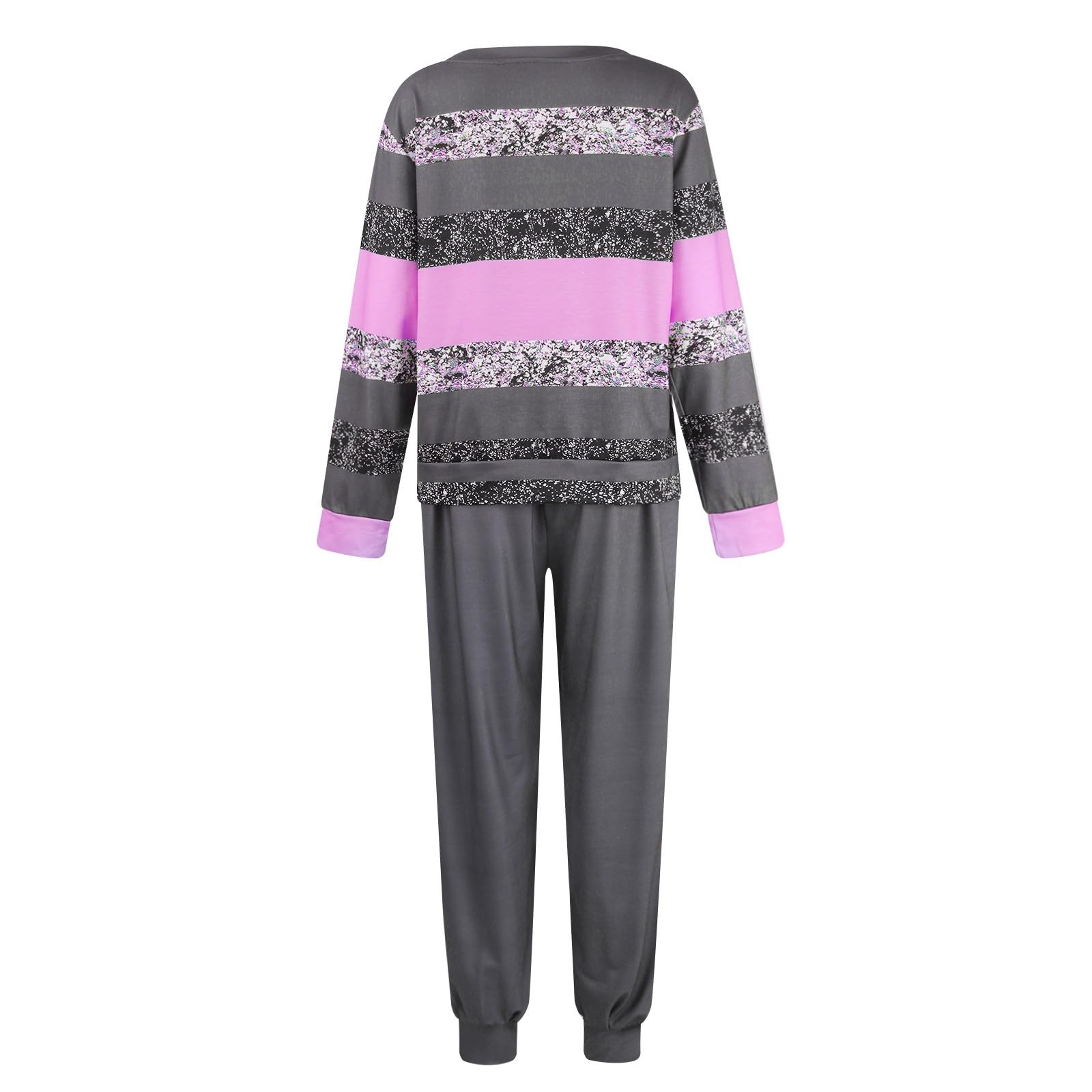 Hausanzug Damen Kuschelig Winter Zweiteiler Hausanzug Damen Elegant 2-Teilig Hosenanzug Frauen Langarm Freizeitanzug Damen Set Kuschel Zuhause Anzug 2 Teiler