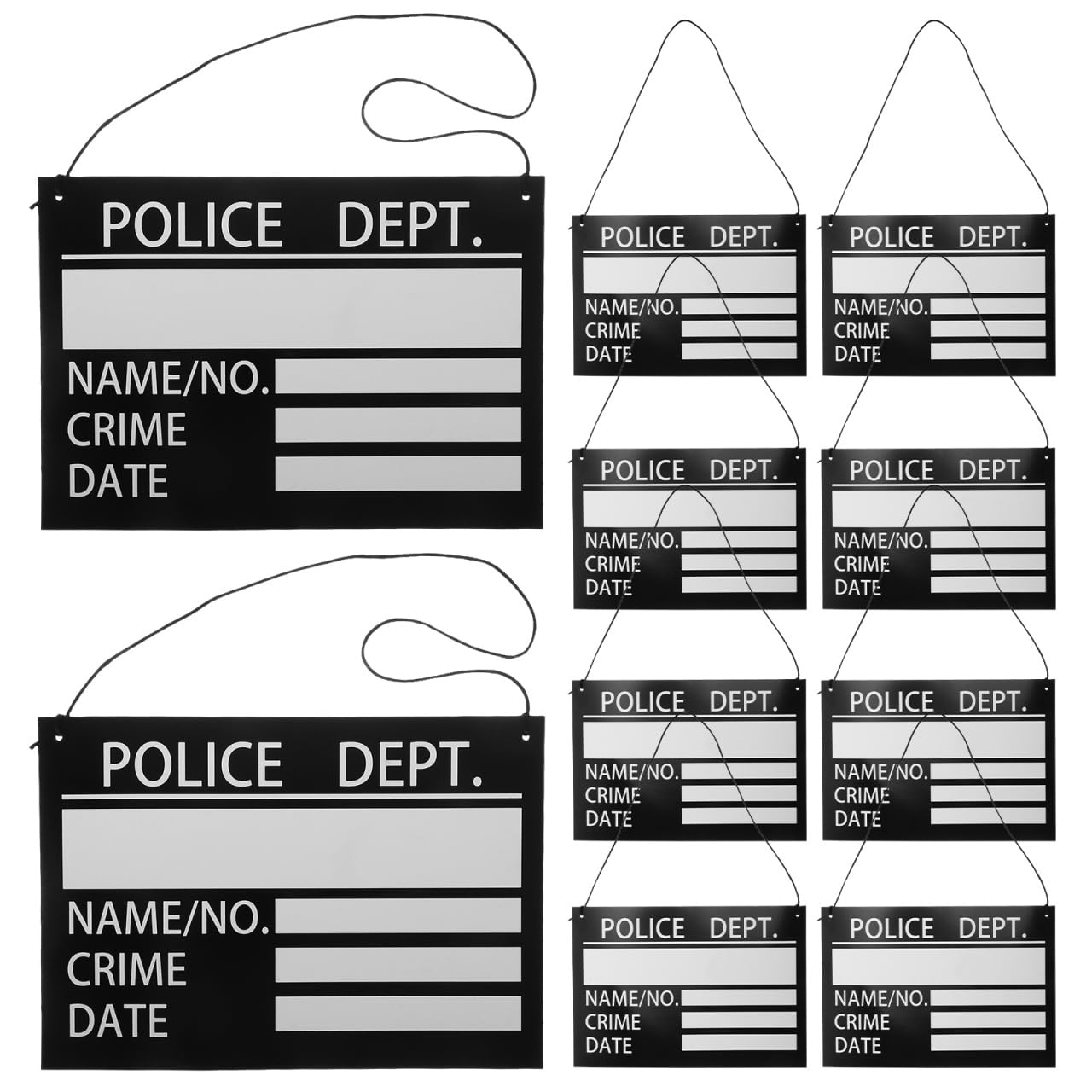 ARTIBETTER 10Pcs Prison Convict Nameplate Signs 11.4X7.9" Paper Photo Booth Props Set for Theme Party Cosplay Selfie Photo Accessories