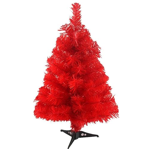 Jackcsale 2 Foot Artificial Christmas Tree Xmas Pine Tree with PVC Leg Stand Base Holiday Decoration Red - Red