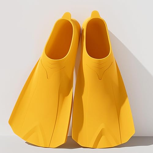 Miniatura 7 de UncleS Aletas de entrenamiento de natación, tamaño de viaje, aletas de natación profesionales, aletas cortas de silicona cómodas para mujeres y