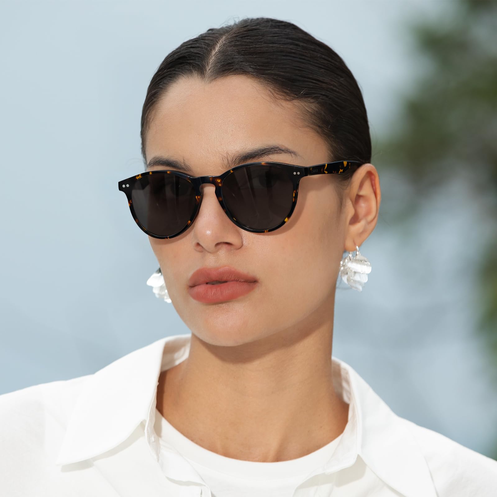 Carfia Damskie okulary przeciwsłoneczne w stylu vintage spolaryzowane UV400 ochrona twarzy małe okulary przeciwsłoneczne octanowe CA5286