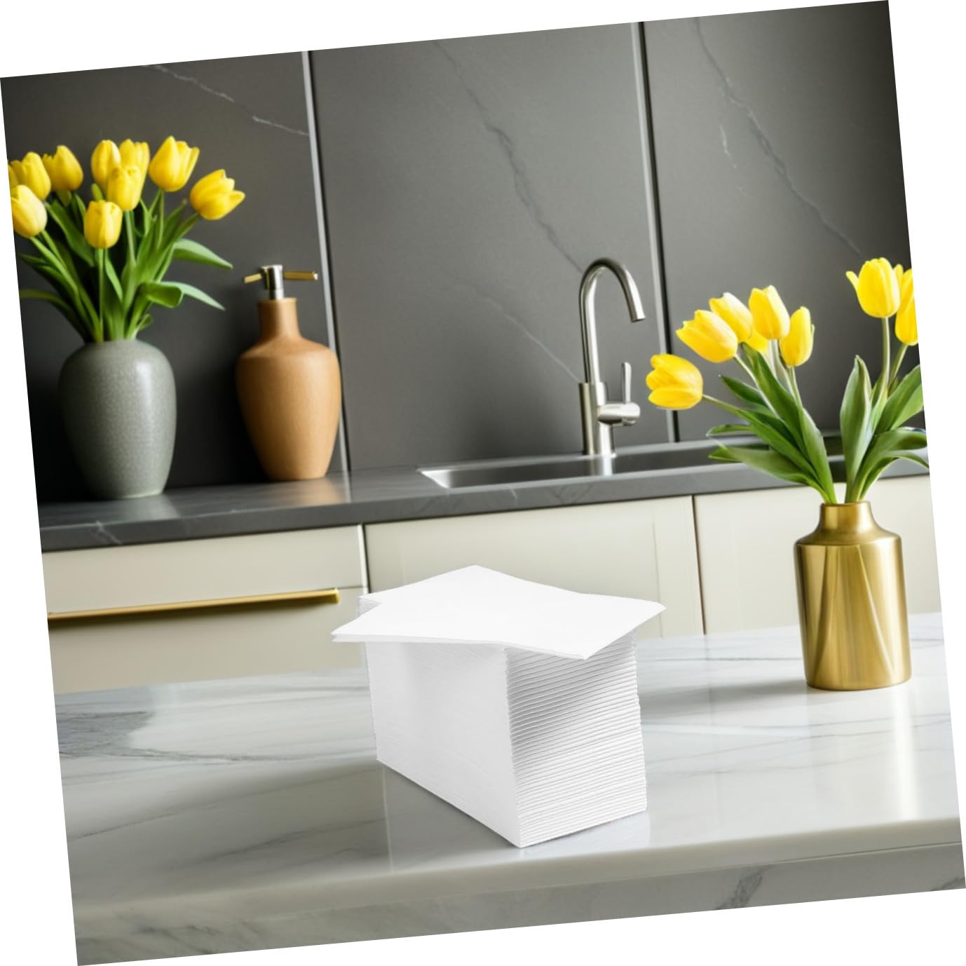 100 Piezas Servilletas Desechables Papel Grueso para Banquetes Bodas Fiestas Toallas Papel para Invitados Restaurante Hotel