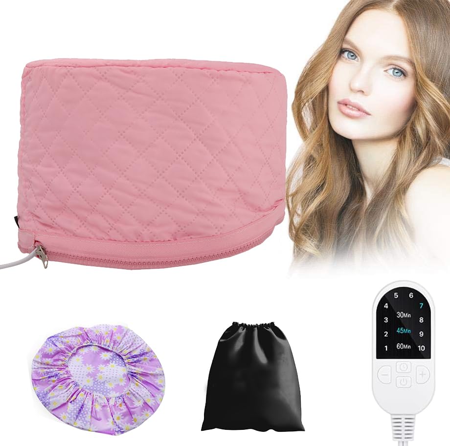 Gorro térmico para condiciones profundas, tapa térmica eléctrica para cabello natural, gorro de spa eléctrico portátil con gorros de ducha, regalos
