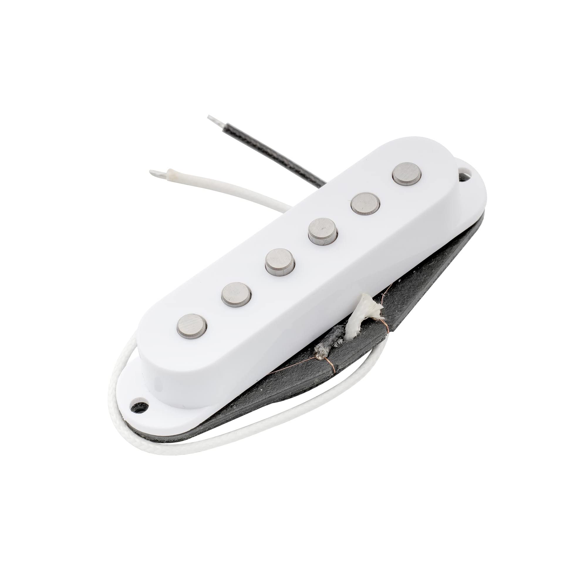 Artec SSA-12 Vintage Staggered Alnico 5 Single Coil Neck Pickup 6.3K for Strat Style Electric Guitar, White