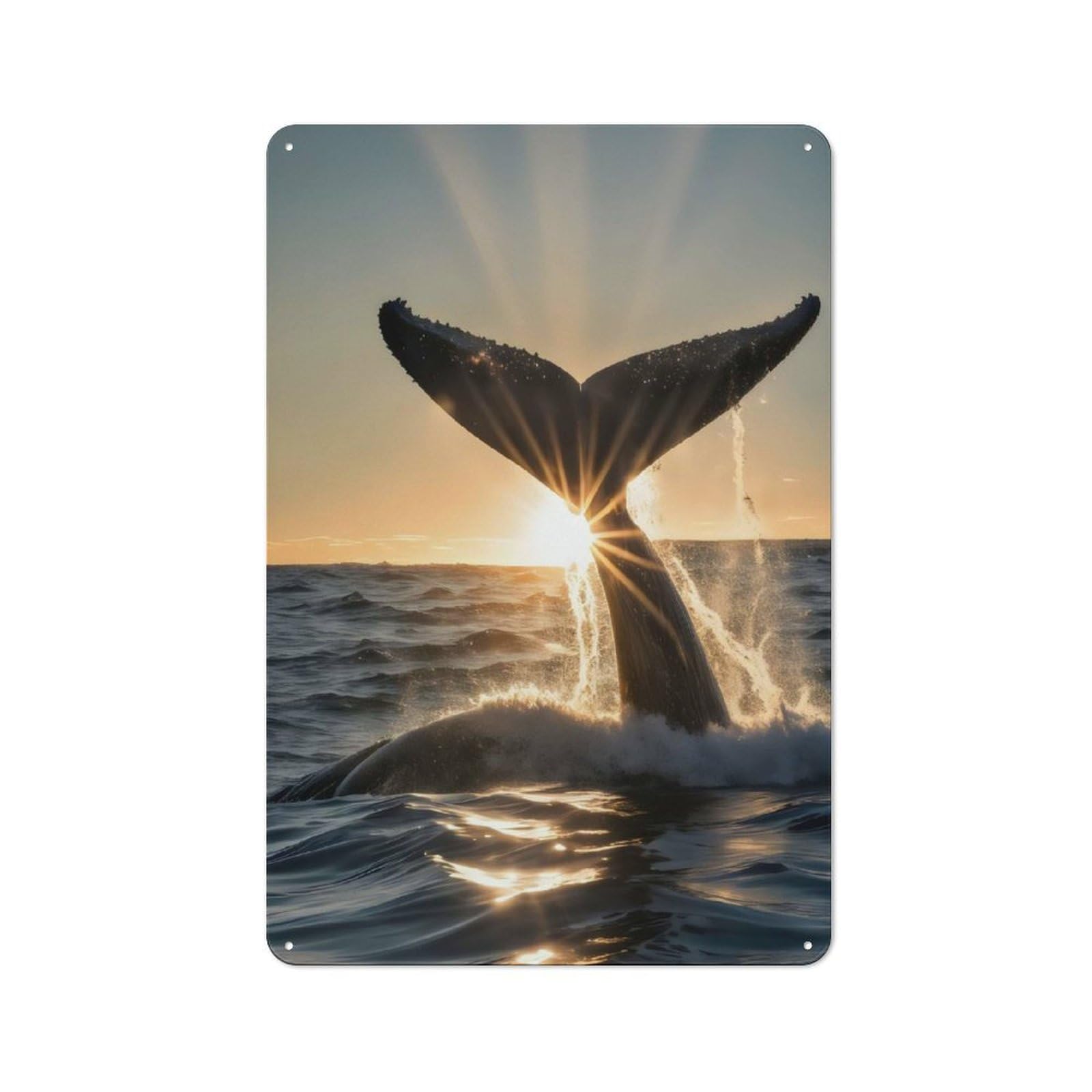Junmoney Whale Tail Metal Wall Sign 30X20cm Featuring For Home Bar Wall, Suited To Bar Sign Collectors