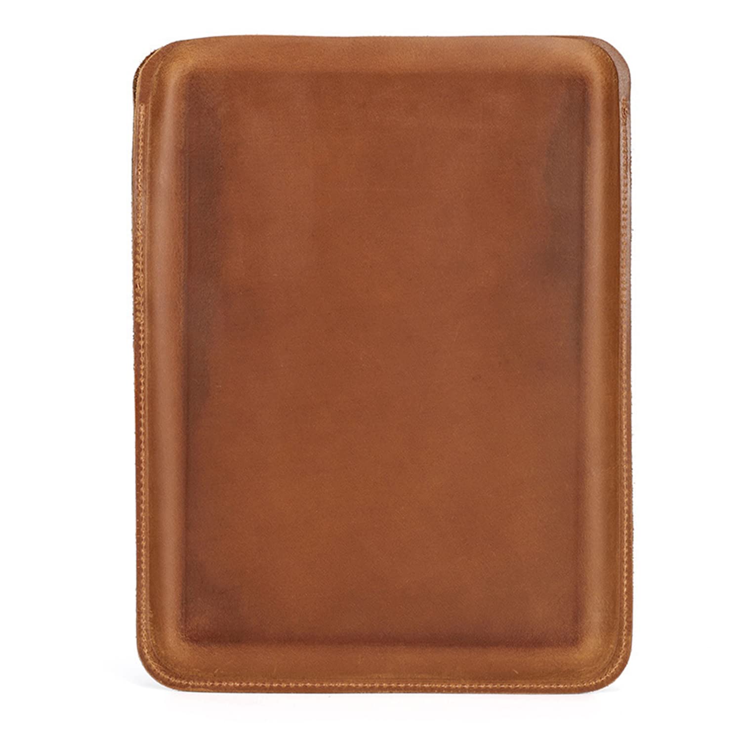 CataPurus Top Grain Leather 14.2" Laptop Sleeve Case, Solid Vintage Design, Compatible with MacBook Pro 14" 2021 M1 A2442 & Old Versioned 13-13.3 Inch MacBook Pro/MacBook Air, Brown 14.2 Inch