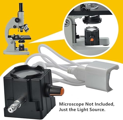 Miniatura 5 de Microscopio biológico recargable Fuente de luz LED Biología óptica ajustable Microscopio Lámpara inferior Microscopio Iluminadores de microscopio
