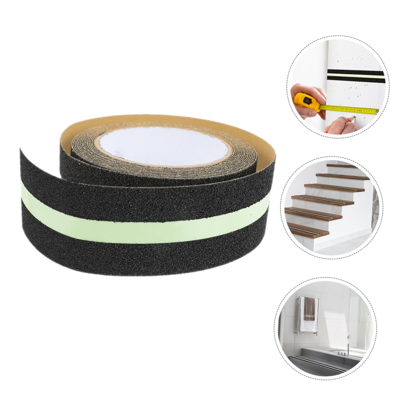 4rollos Cinta Luminosa Antideslizante Para Escaleras y Pasillos Adhesiva y Reflectante Guía De Direcciones Para Seguridad Interiores y Exteriores