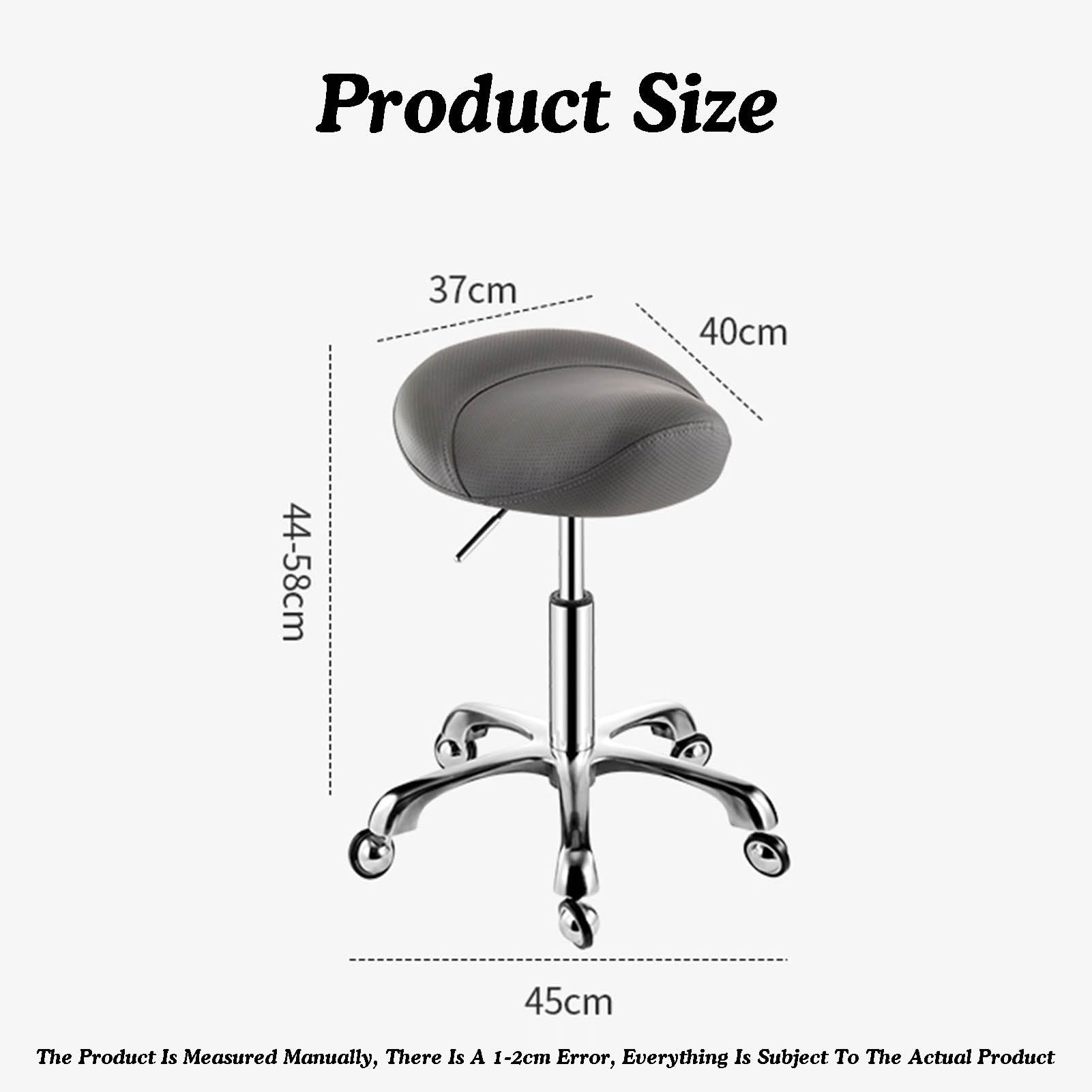 Sgabello a sella, sedia girevole regolabile per salone, massaggi, clinica, laboratorio, ufficio, comoda imbottitura, altezza regolabile 44-58 cm