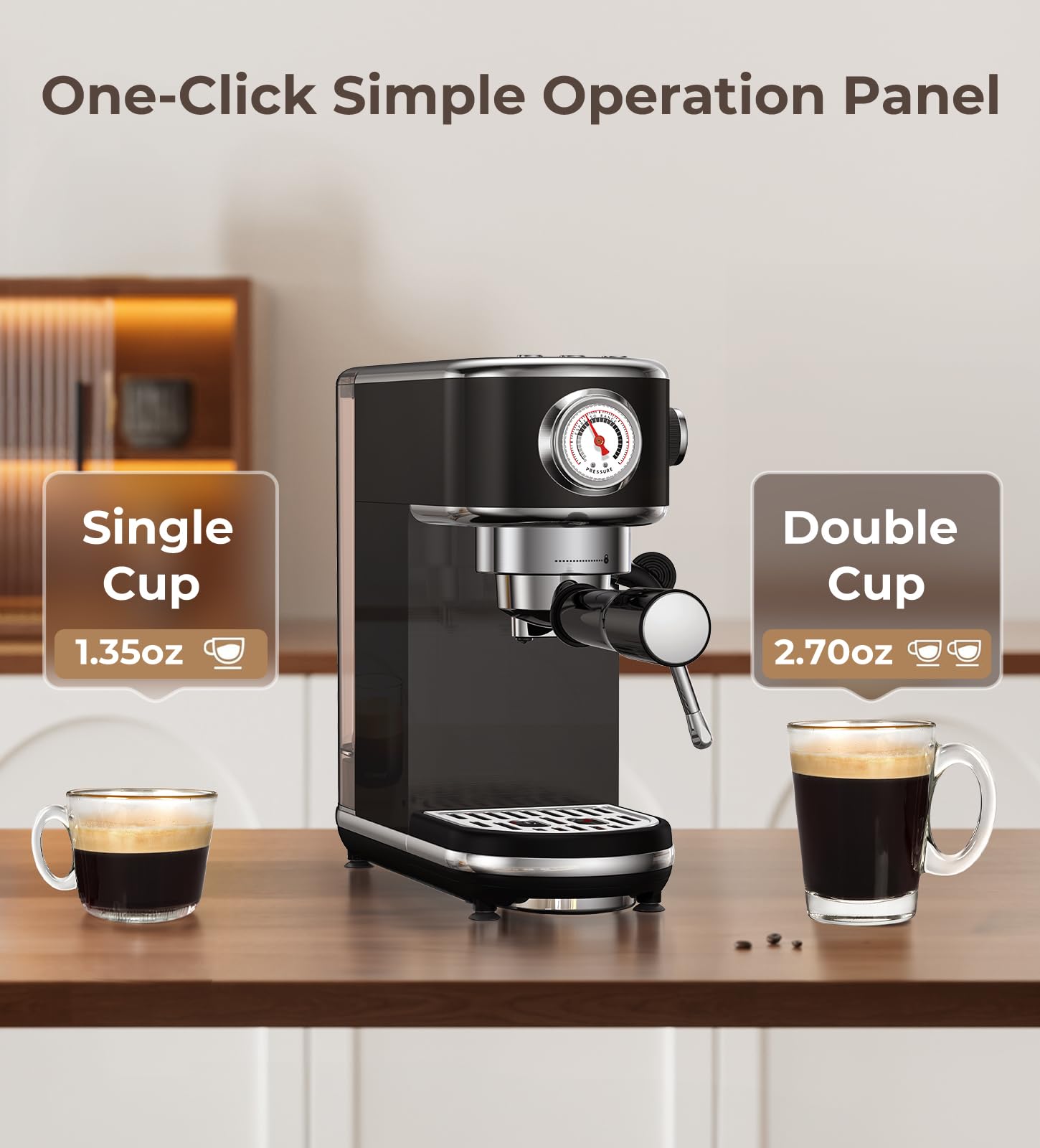 atatix 20 Bar Espresso Machine with Milk Frother, Compact Espresso Maker view 3