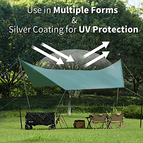 Yinkeehm 12Ft Car Awning With Suction Cups, Hammock Rain Fly Waterproof, Backpacking Tarp Shelter For Hammock Camping, Easy Set Up, Carry Bag, Uv50+ Retractable Side Awning For Suv/Truck/Van, Green #TOP4