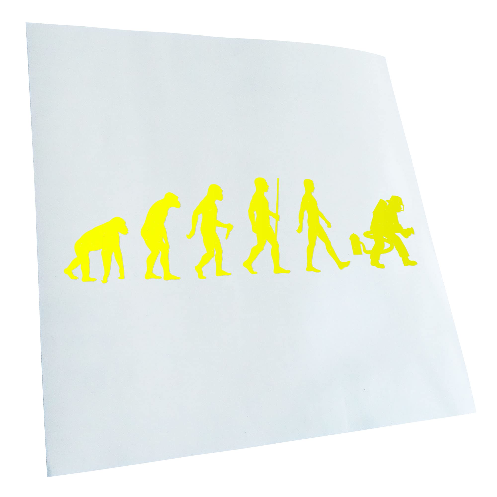 Kiwistar - Car Sticker - Evolution Fireman - Neon Yellow - 30 x 8 cm - Rear Window Car Sticker Weatherproof for Car Truck Moped Truck - Sticker Exterior Self-Adhesive Tuning Accessories for Window